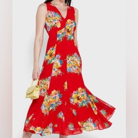 Lauren Ralph Lauren Dress Womens 0 Black Label Floral Formal Beach Boho Vacation - Picture 2 of 8